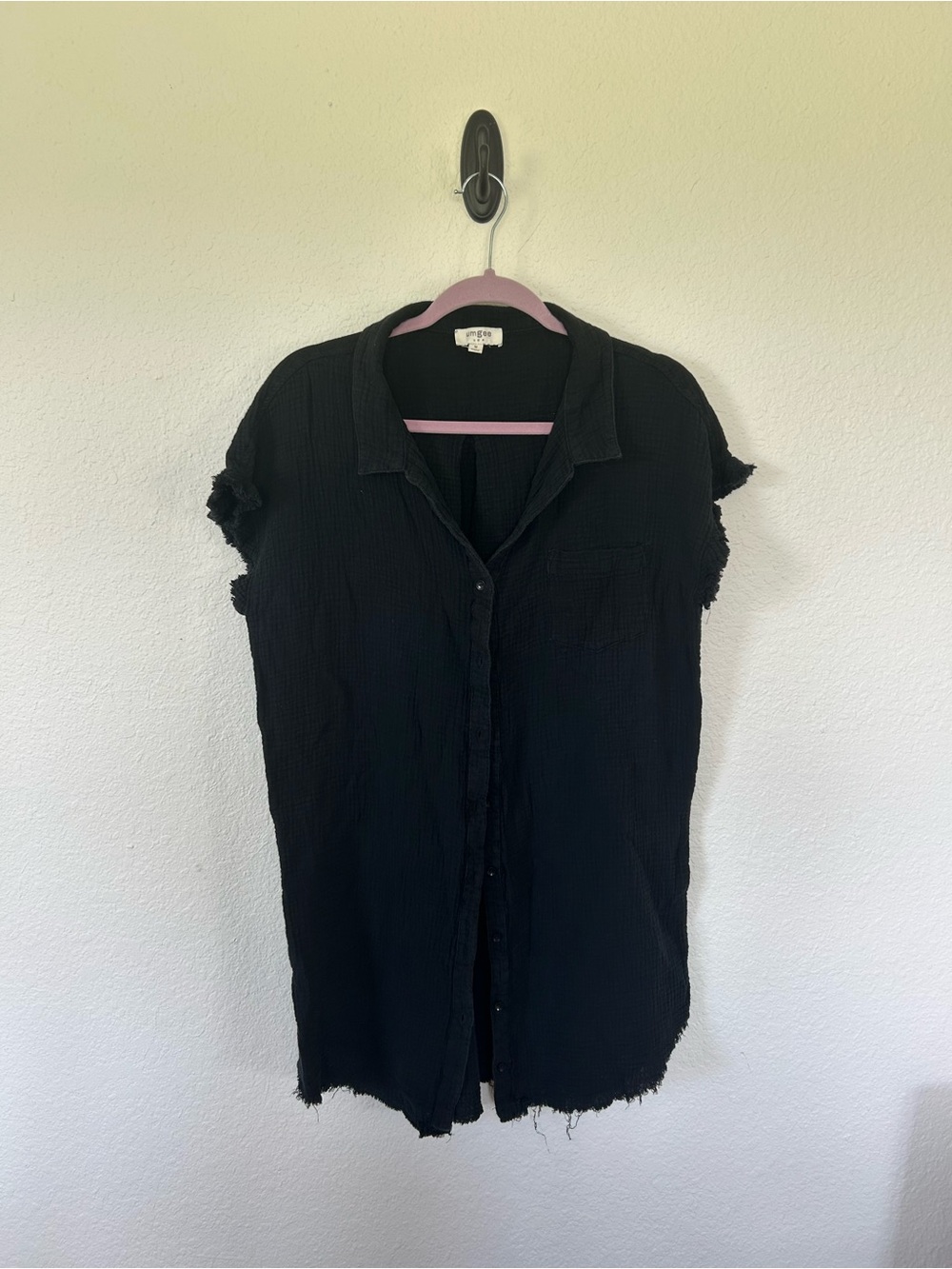 Umgee Black Button-Front Swim Coverup